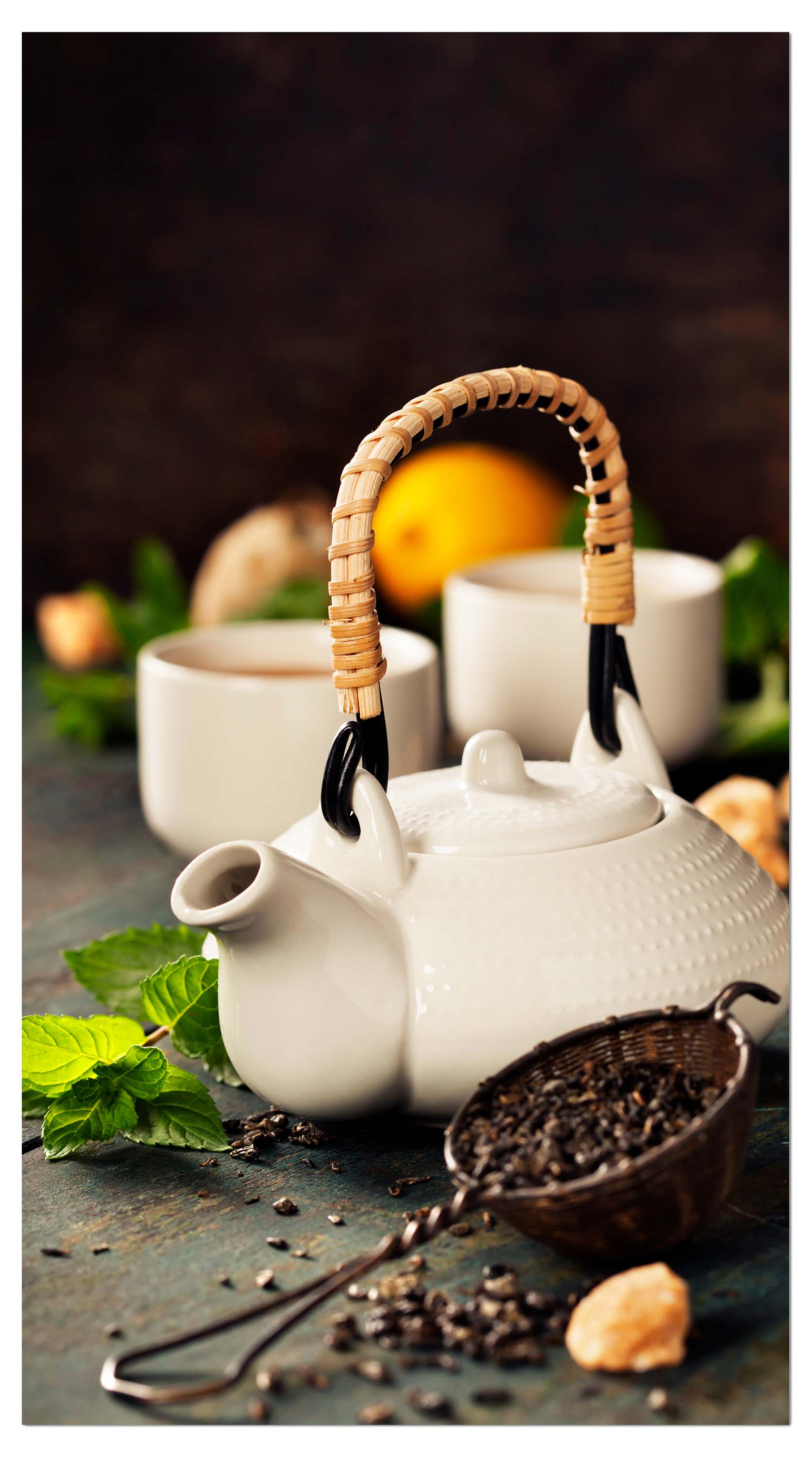 Garderobe Teekanne und Tasse Tee mit Minze M0845 entdecken - Bild 4