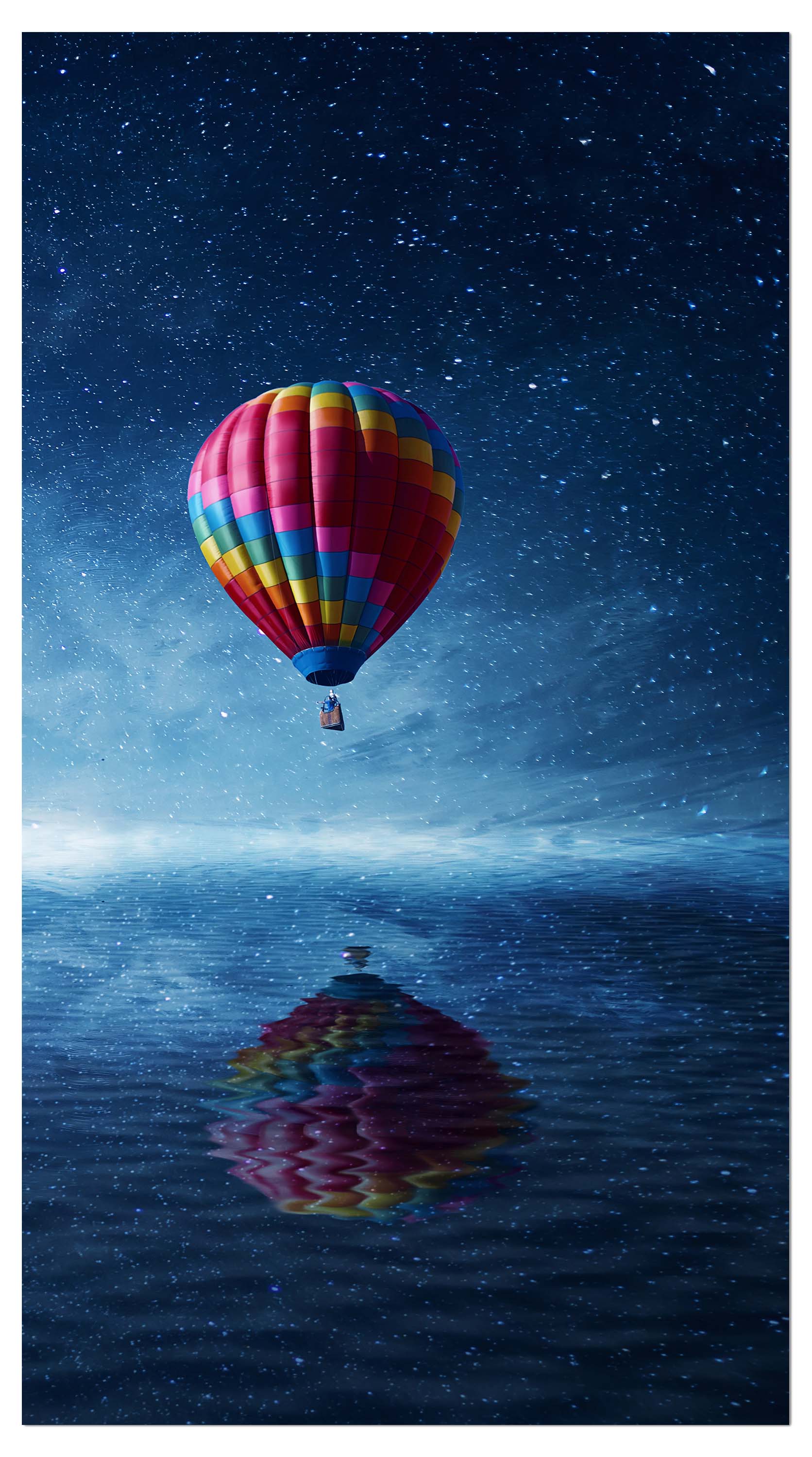 Garderobe Heißluftballon fliegt über ein dunkelblaues Meer M0857 entdecken - Bild 4