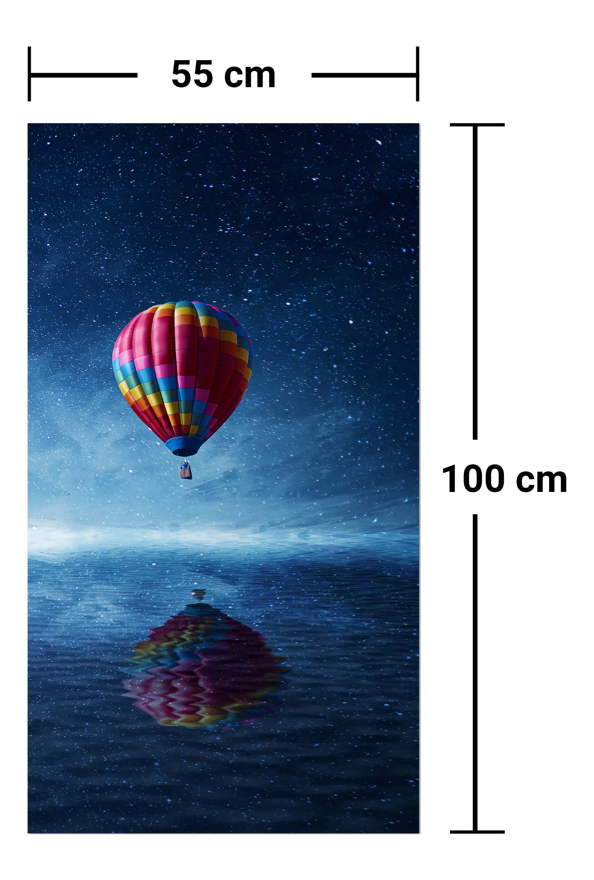 Garderobe Heißluftballon fliegt über ein dunkelblaues Meer M0857 entdecken - Bild 7
