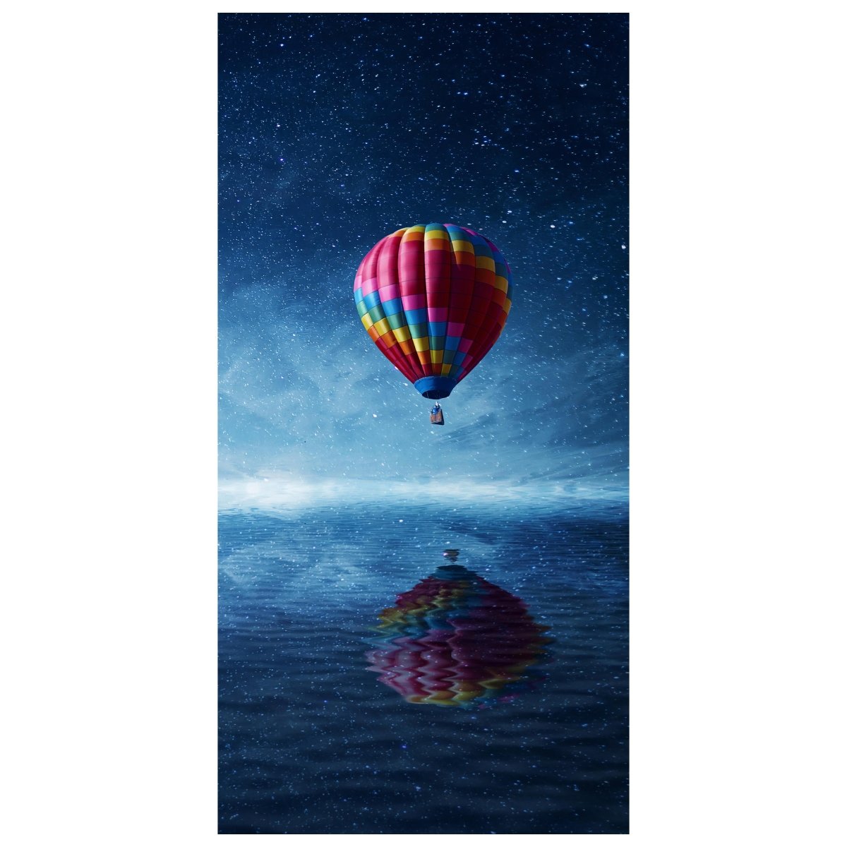 Türtapete Heißluftballon fliegt über ein dunkelblaues Meer M0857 - Bild 2