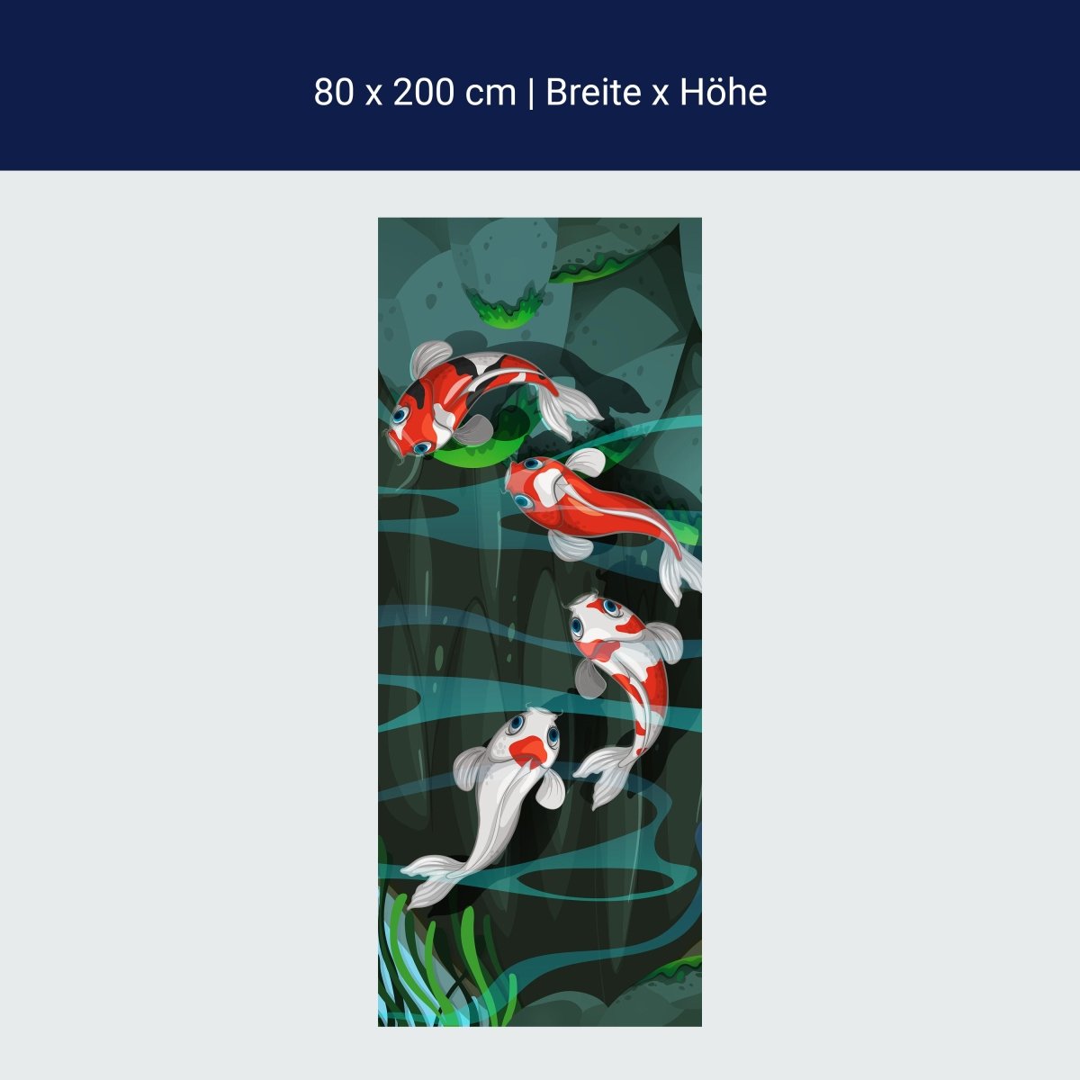 Papier peint Quatre poissons nageant dans l'étang M0862