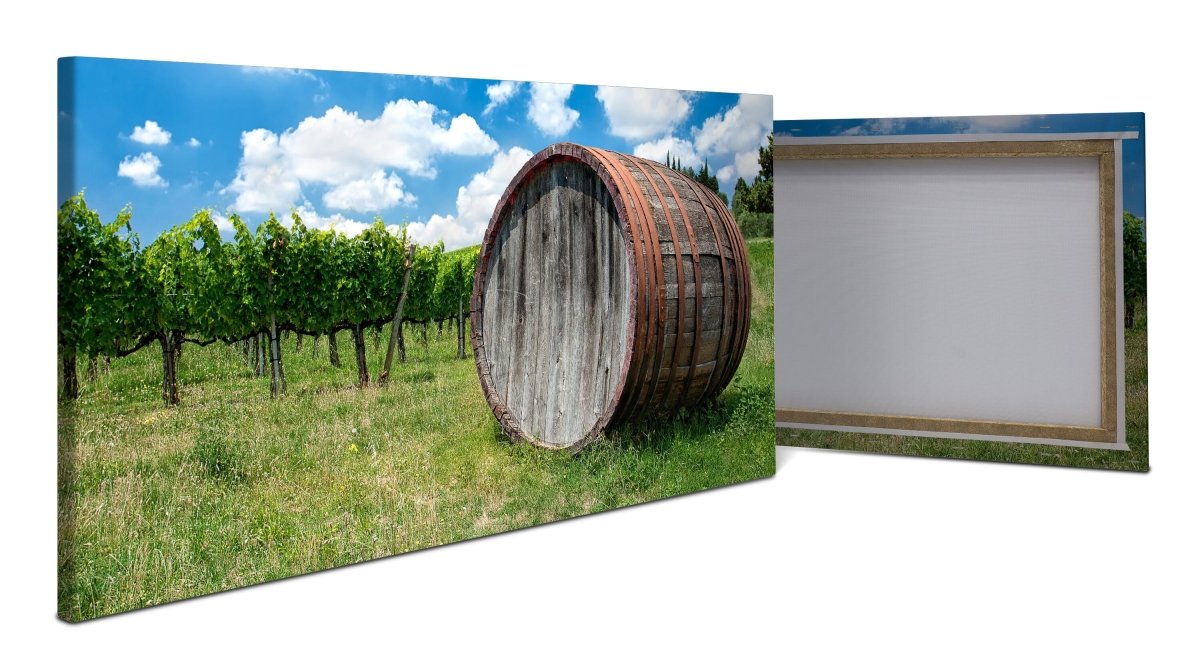Leinwandbild Weinfass in der Toskana M0873 - Bild 1