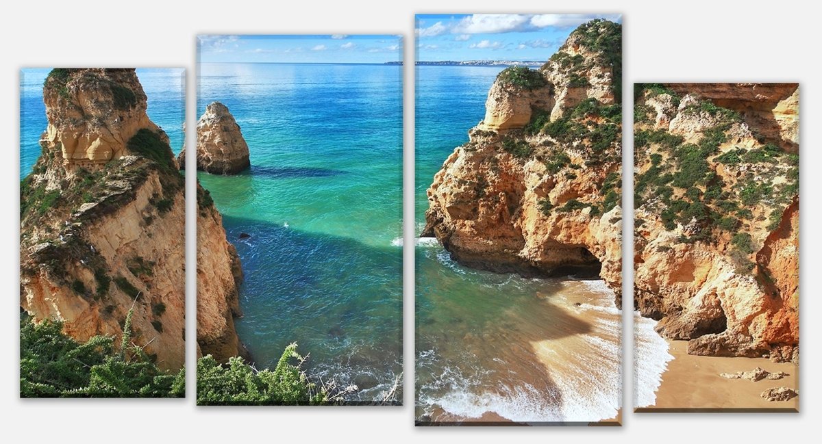 Leinwandbild Mehrteiler Schöne Aussicht auf die Küste von Portugal M0882