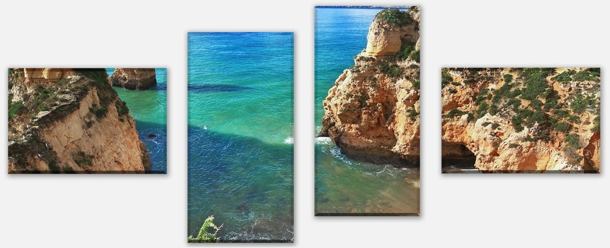 Leinwandbild Mehrteiler Schöne Aussicht auf die Küste von Portugal M0882