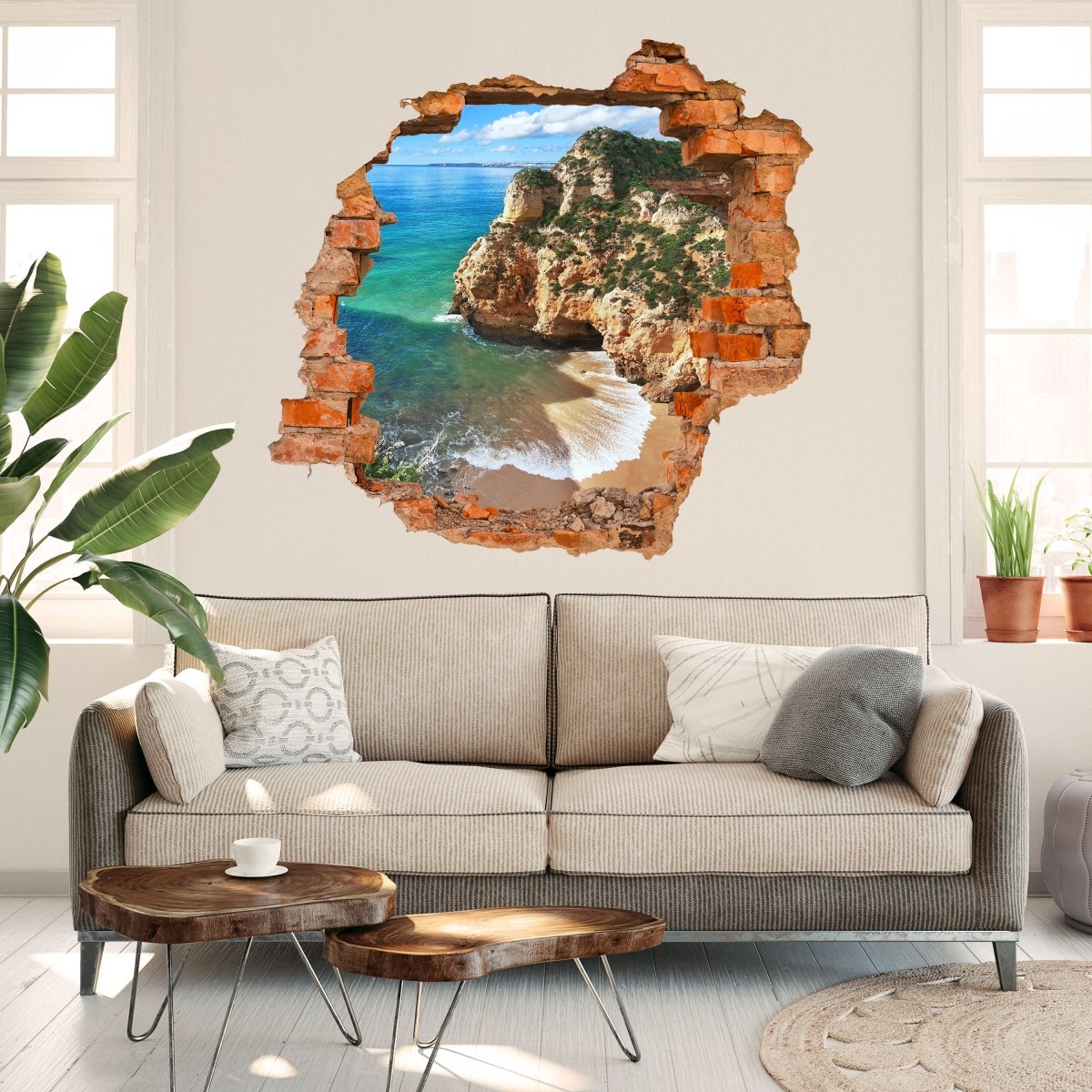 3D wall sticker Beautiful view of the coast of Portugal - Wall Decal M0882