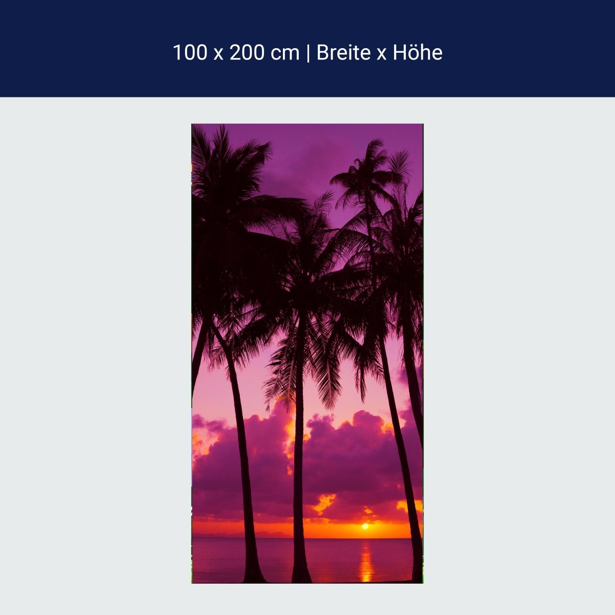 Türtapete Palmen Silhouette bei Sonnenuntergang. Thailand M0889
