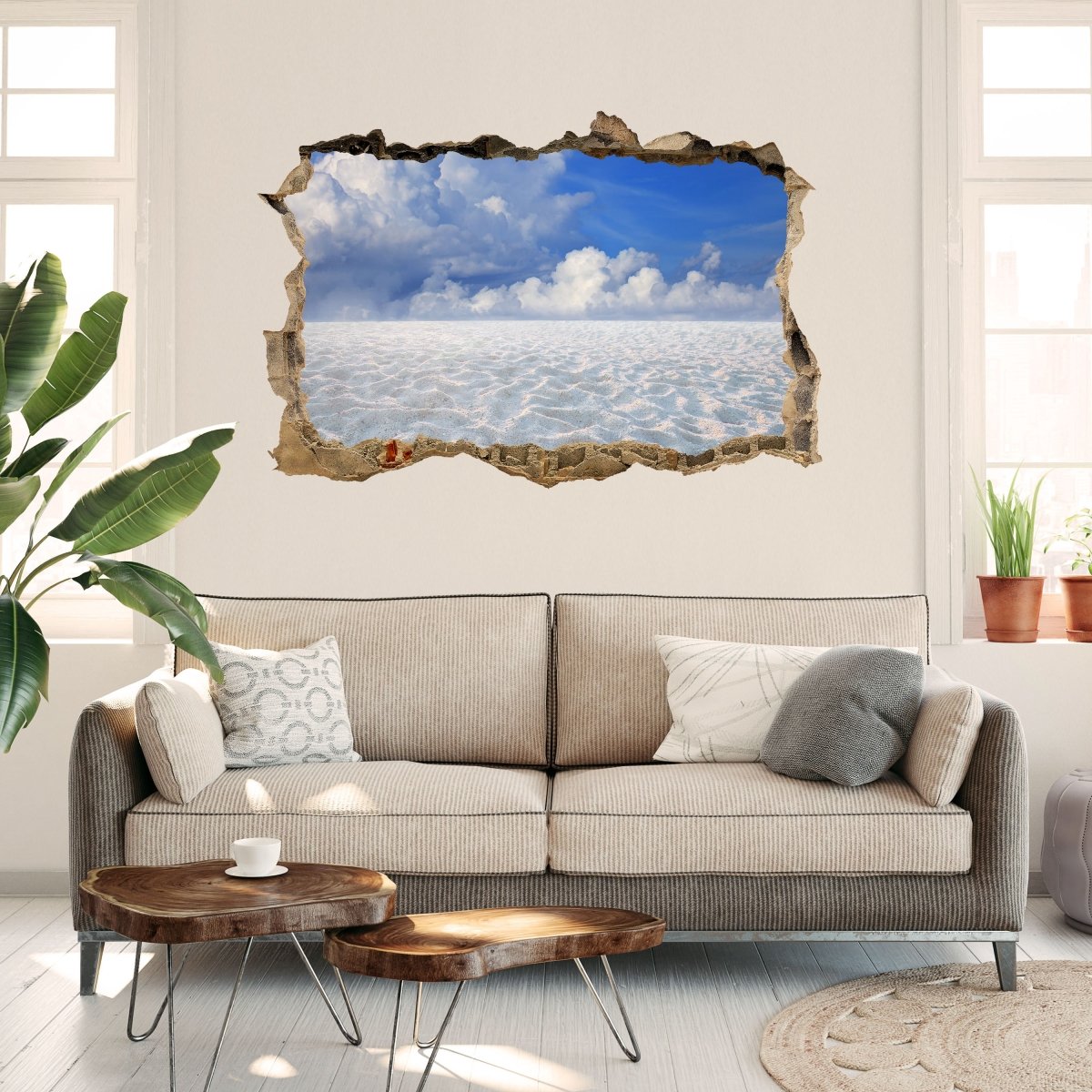 3D wall sticker Sandy landscape with a blue sky - Wall decal M0891