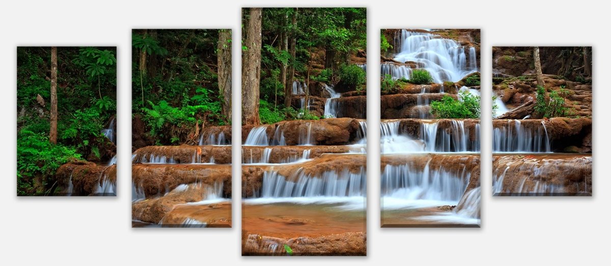 Leinwandbild Mehrteiler Wasserfall im Wald.Thailand M0894 entdecken - Bild 1