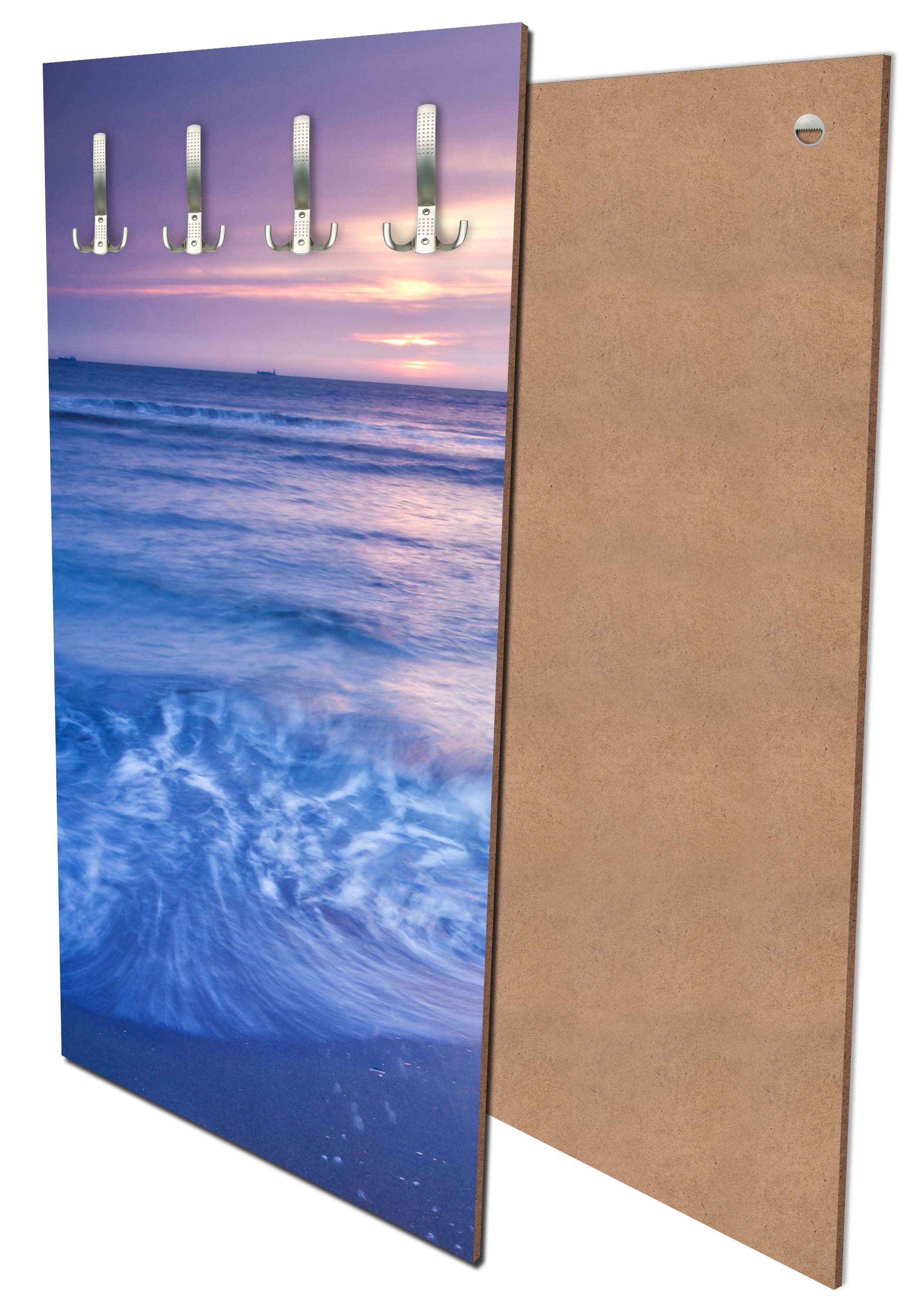 Garderobe Strand Wellen bei Sonnenuntergang M0895 entdecken - Bild 1
