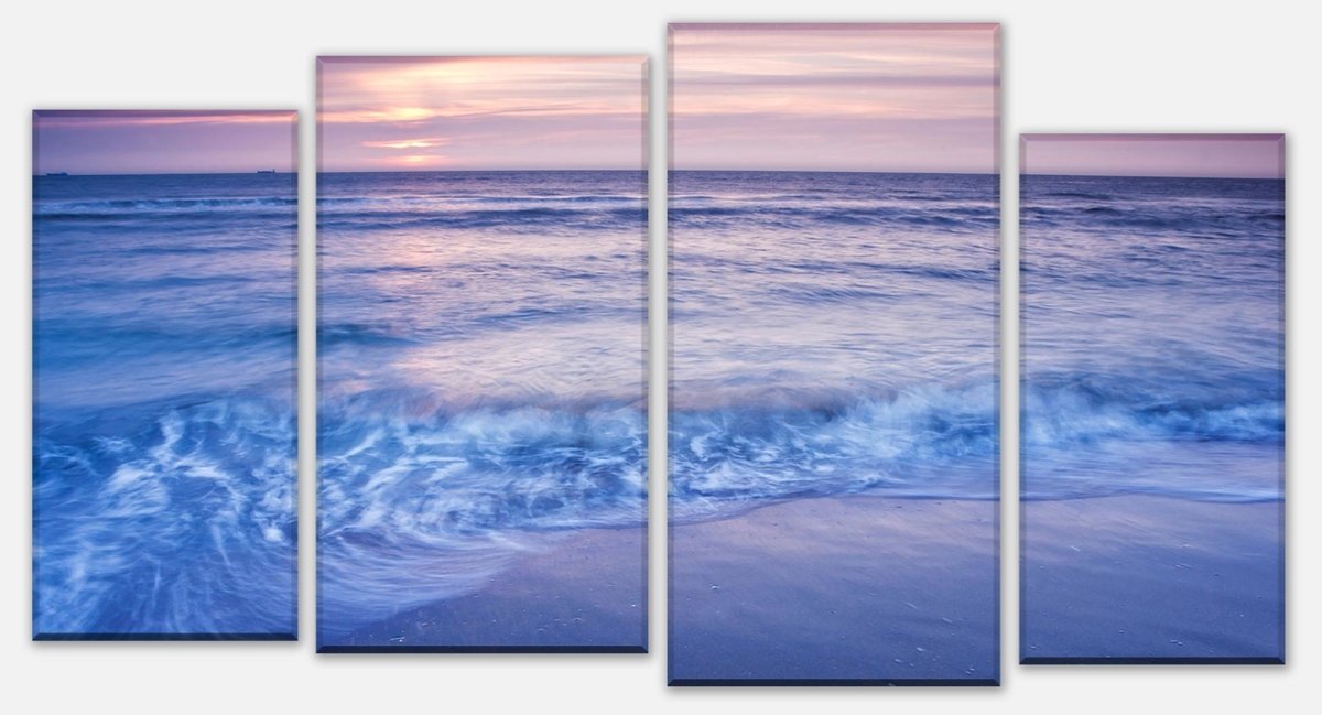 Tableau sur toile Vagues de la plage au coucher du soleil M0895