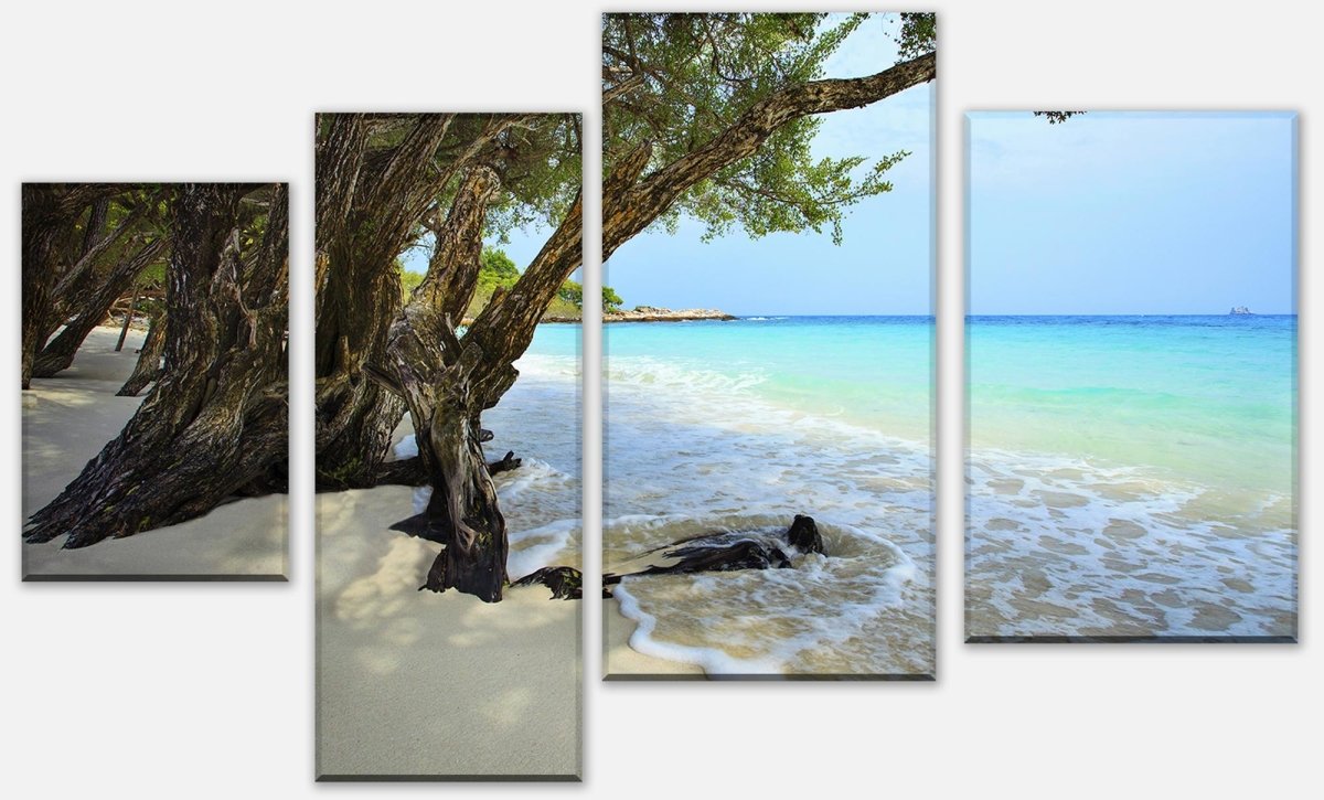 Leinwandbild Mehrteiler Ruhiger und friedlicher Strand. Provinz Rayong M0899