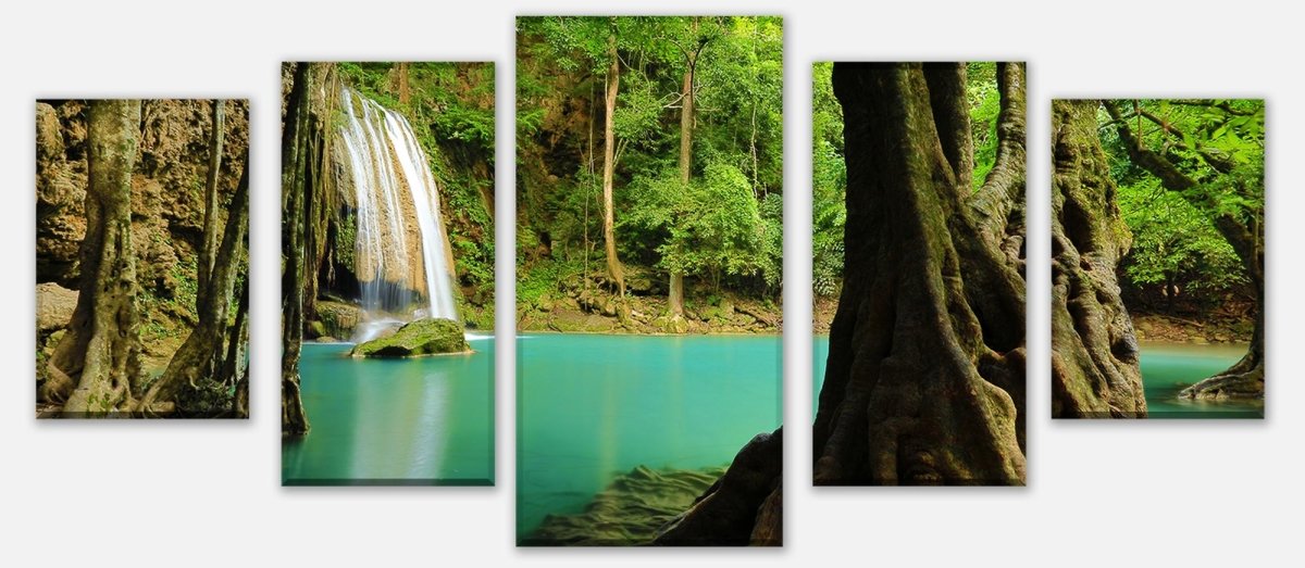 Leinwandbild Mehrteiler Ruhige Landschaft von Thailand mit einem Wasserfall M0901 entdecken - Bild 1