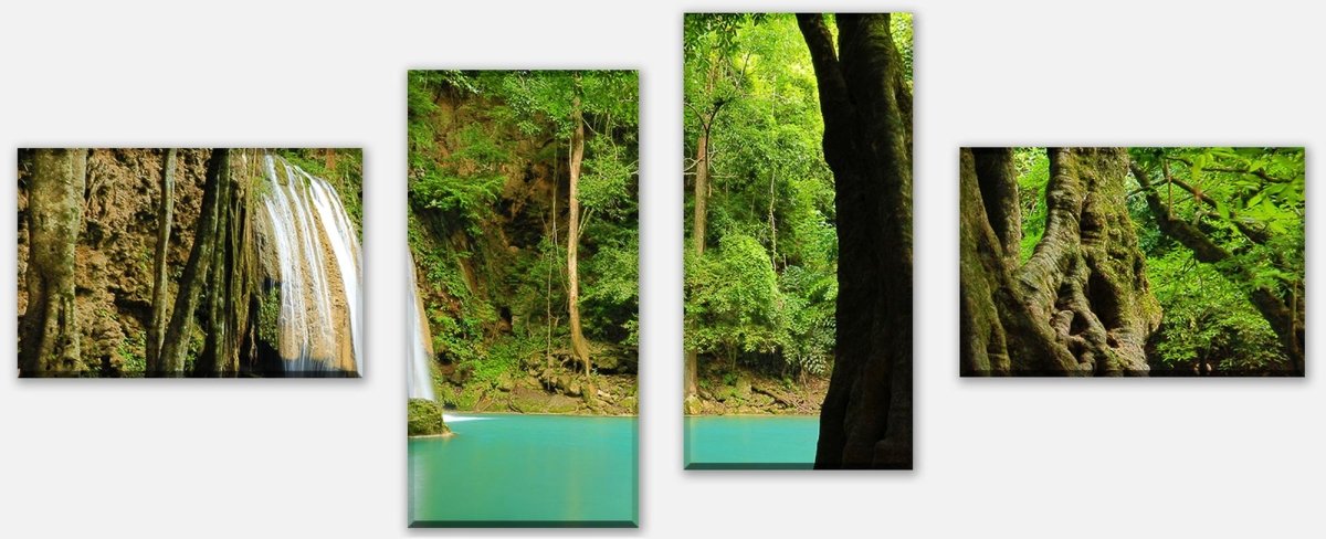 Tableau sur toile Paysage tranquille de la Thaïlande avec une cascade M0901