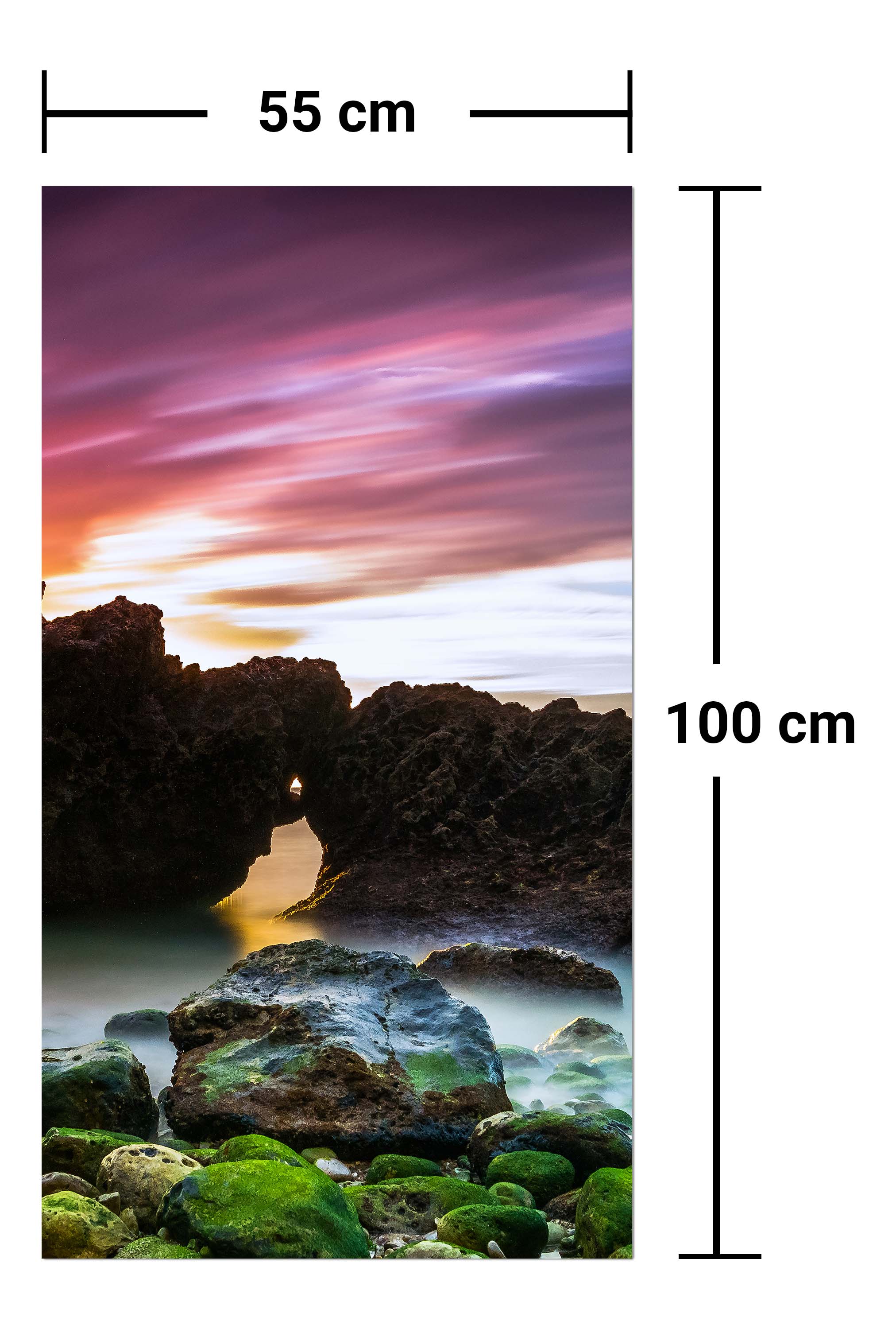 Garderobe Strand bei Sonnenuntergang mit Felsen M0902 entdecken - Bild 7
