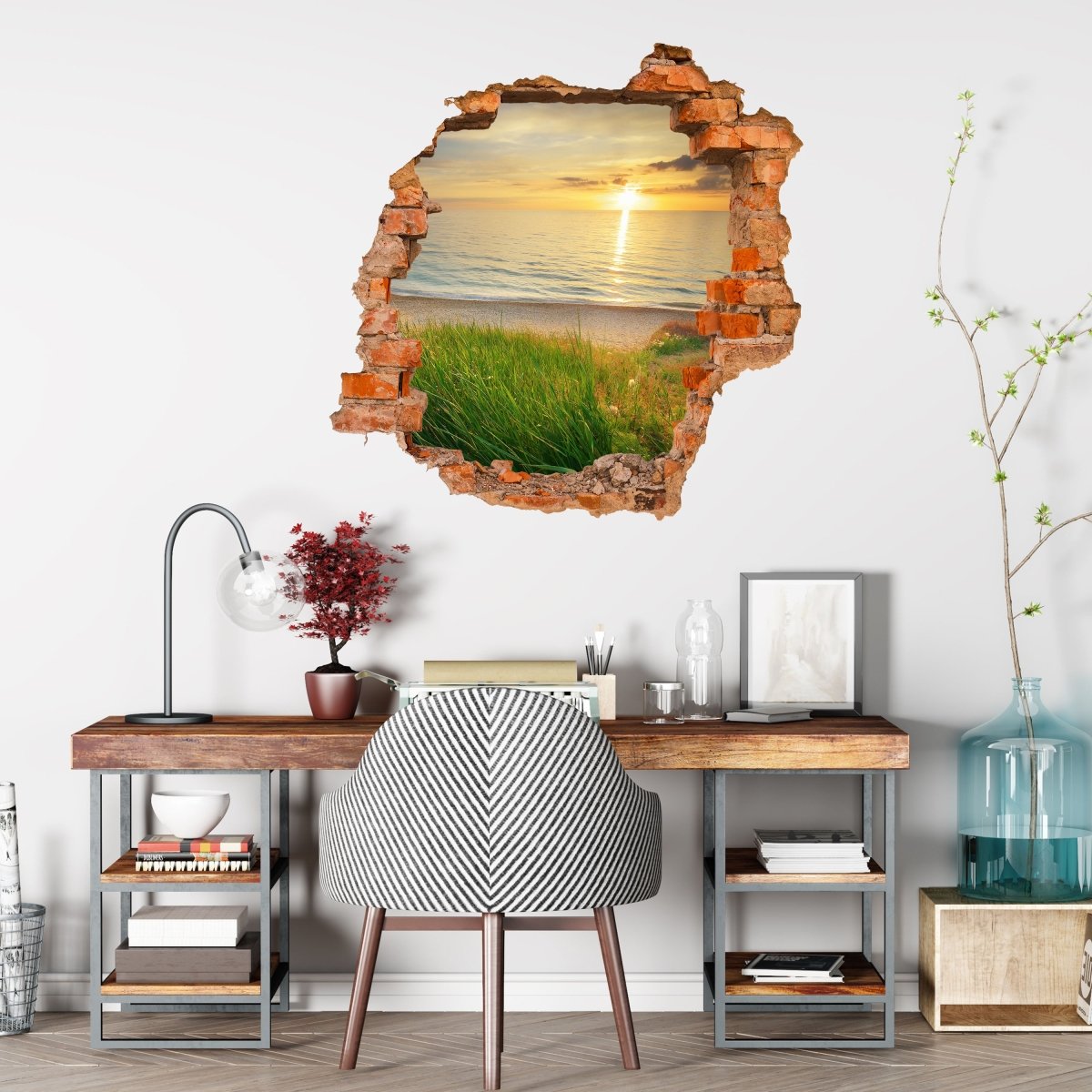 3D wall sticker Sunset on the coast - Wall decal M0913