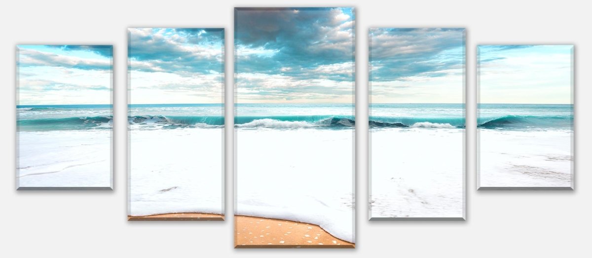 Leinwandbild Mehrteiler Strand und idyllischer blauer Himmel M0925 entdecken - Bild 1