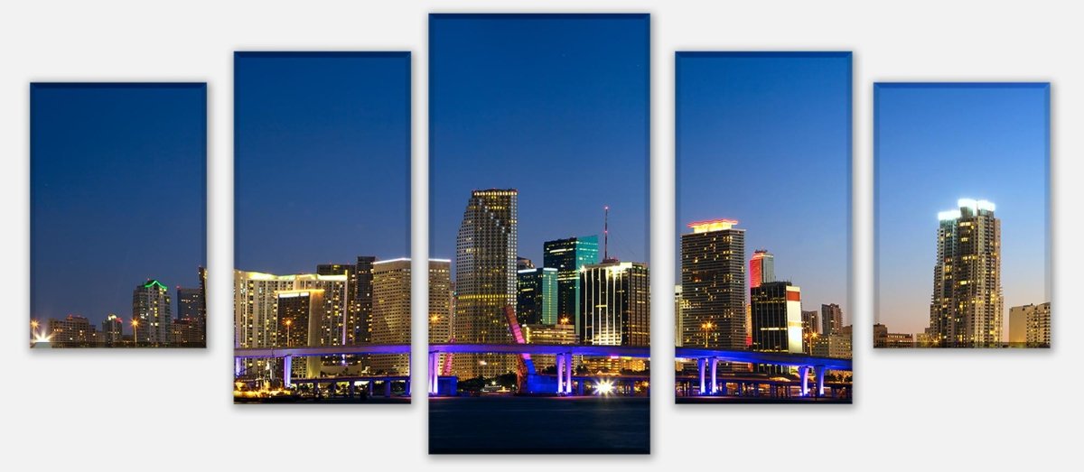 Leinwandbild Mehrteiler Downtown Miami Skyline Panorama M0932 entdecken - Bild 1