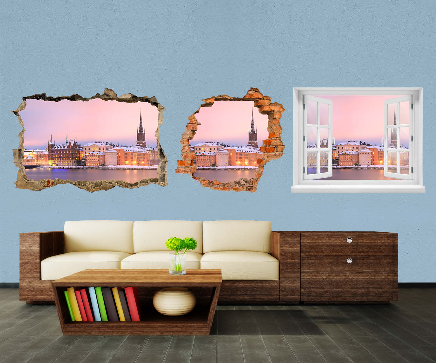 3D-Wandtattoo Stockholm Panorama entdecken - Wandsticker M0933 - Bild 1