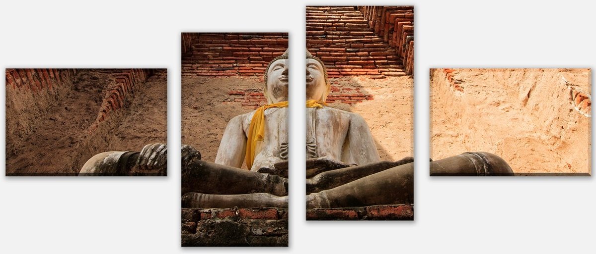 Leinwandbild Mehrteiler Eine große Buddha-Statue M0957