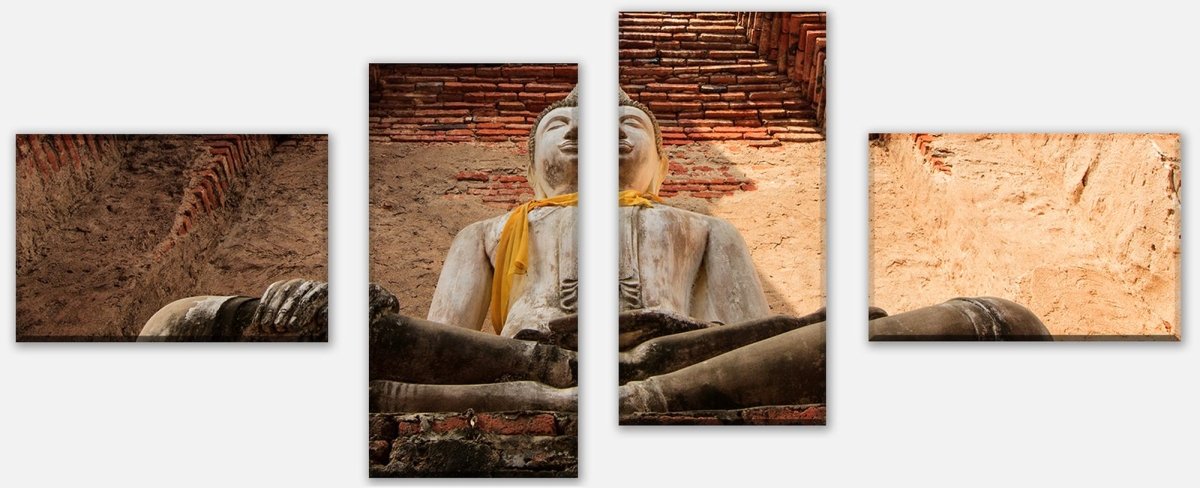 Leinwandbild Mehrteiler Eine große Buddha-Statue M0957