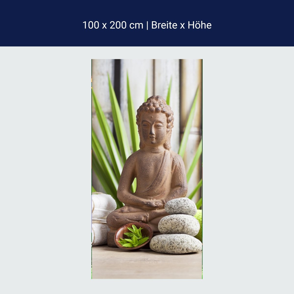Türtapete Buddha und sauna M0962