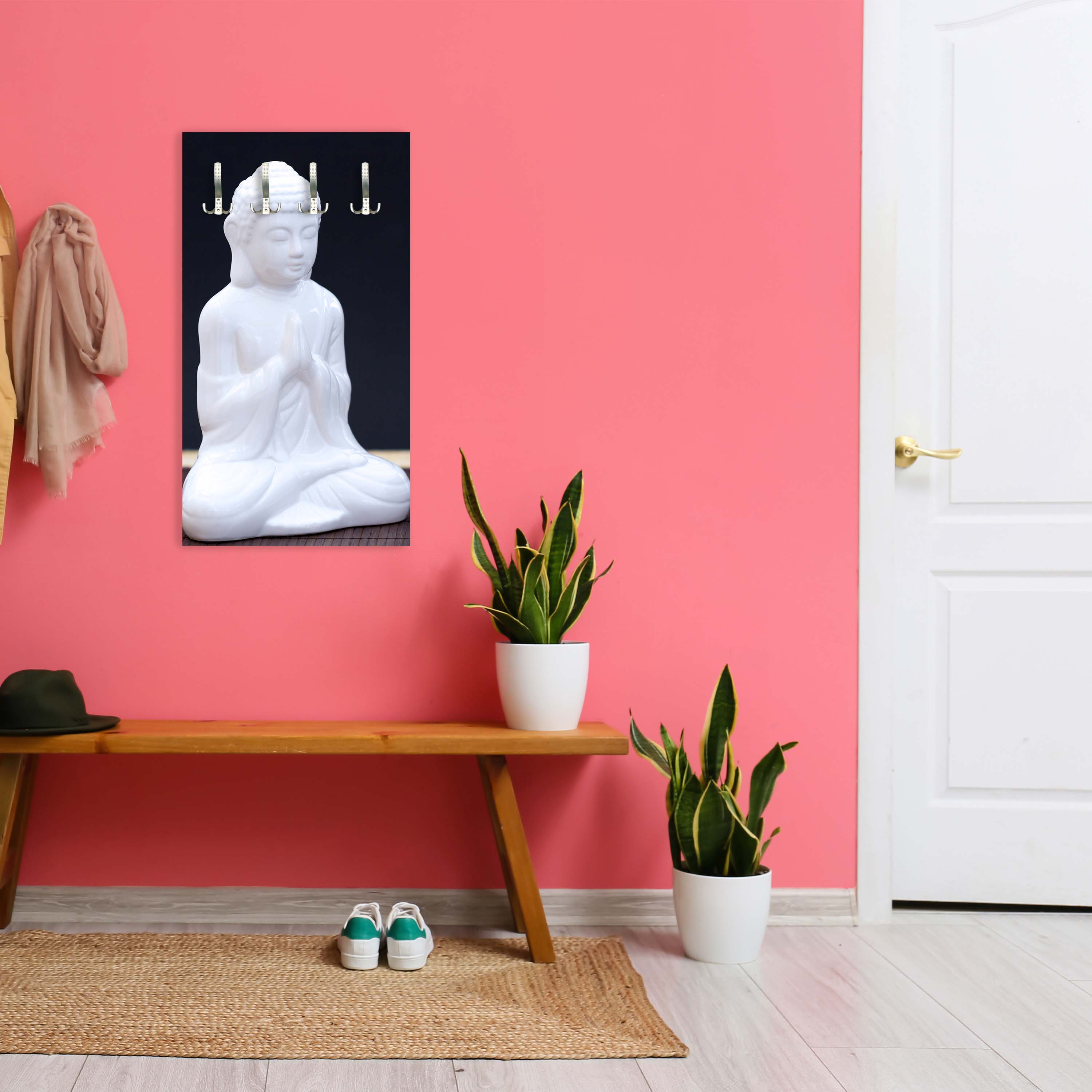 Garderobe Weiße Figur in Meditationshaltung M0967 entdecken - Bild 2