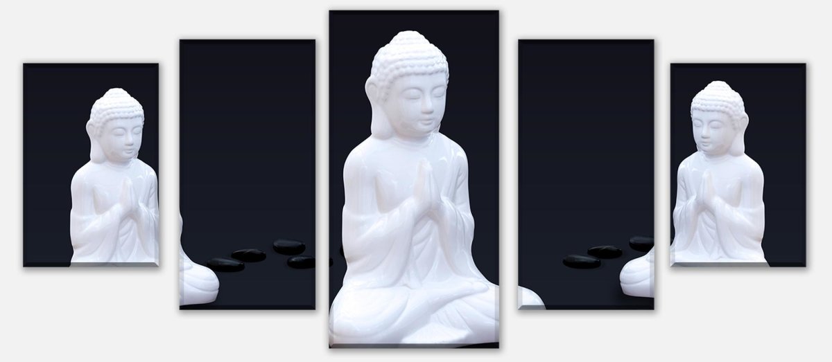 Leinwandbild Mehrteiler Weiße Figur in Meditationshaltung M0967 entdecken - Bild 1