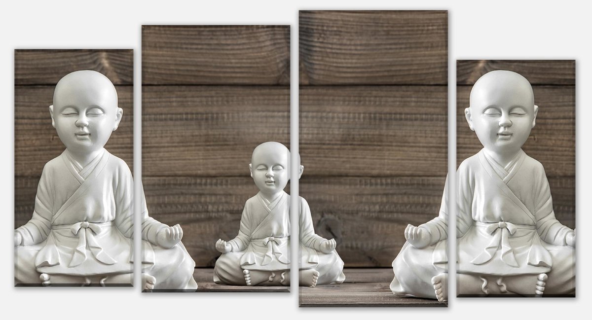 Stretcher Canvas Print White Seated Buddha M0974