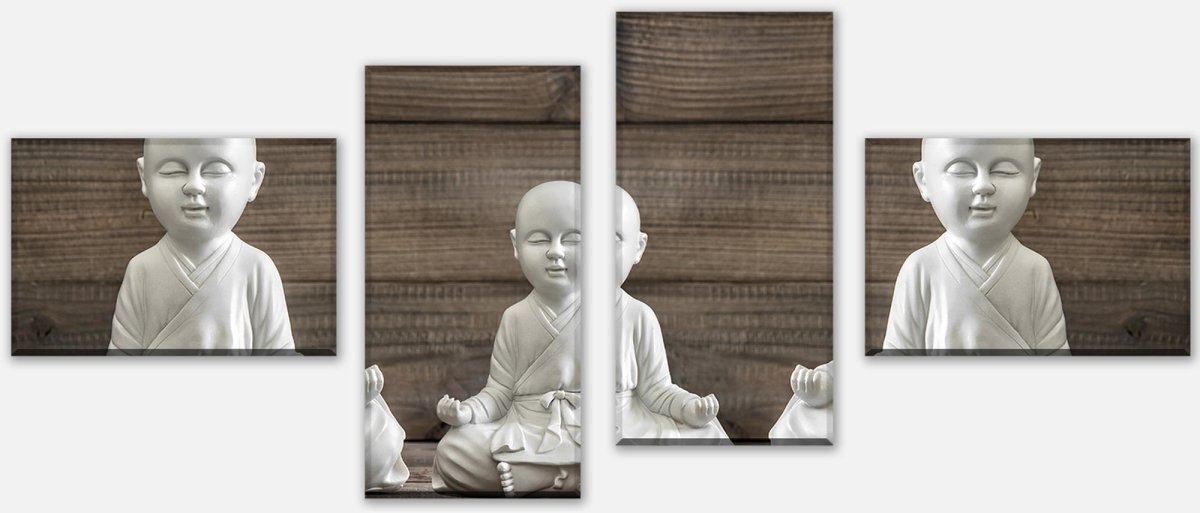 Stretcher Canvas Print White Seated Buddha M0974