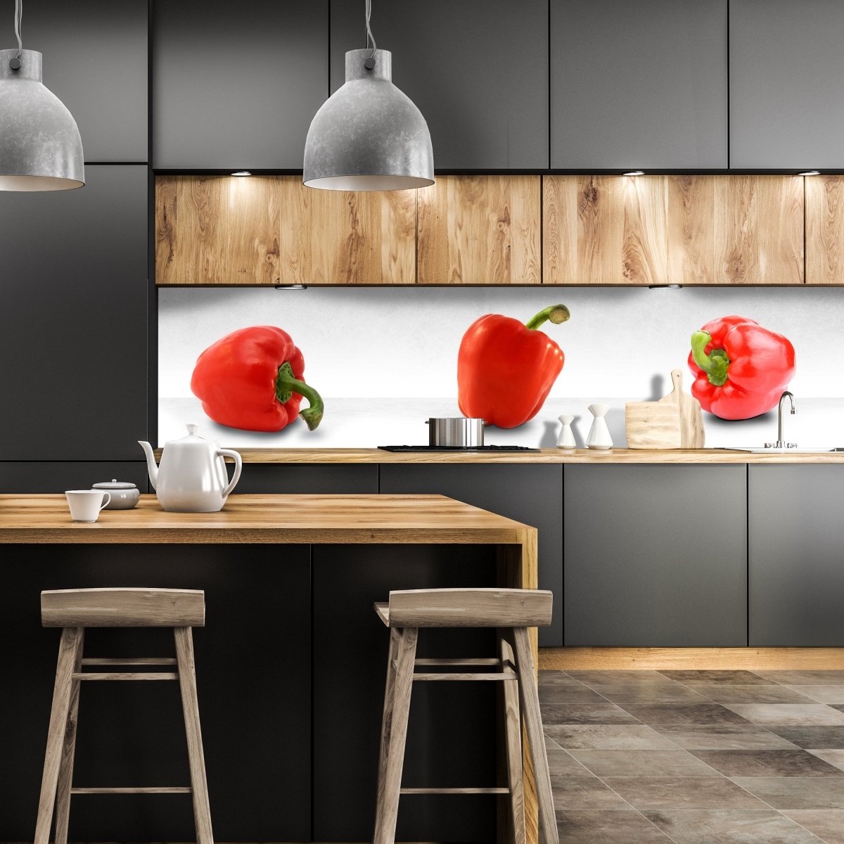 Küchenrückwand Rote Paprikas M0979 entdecken - Bild 1
