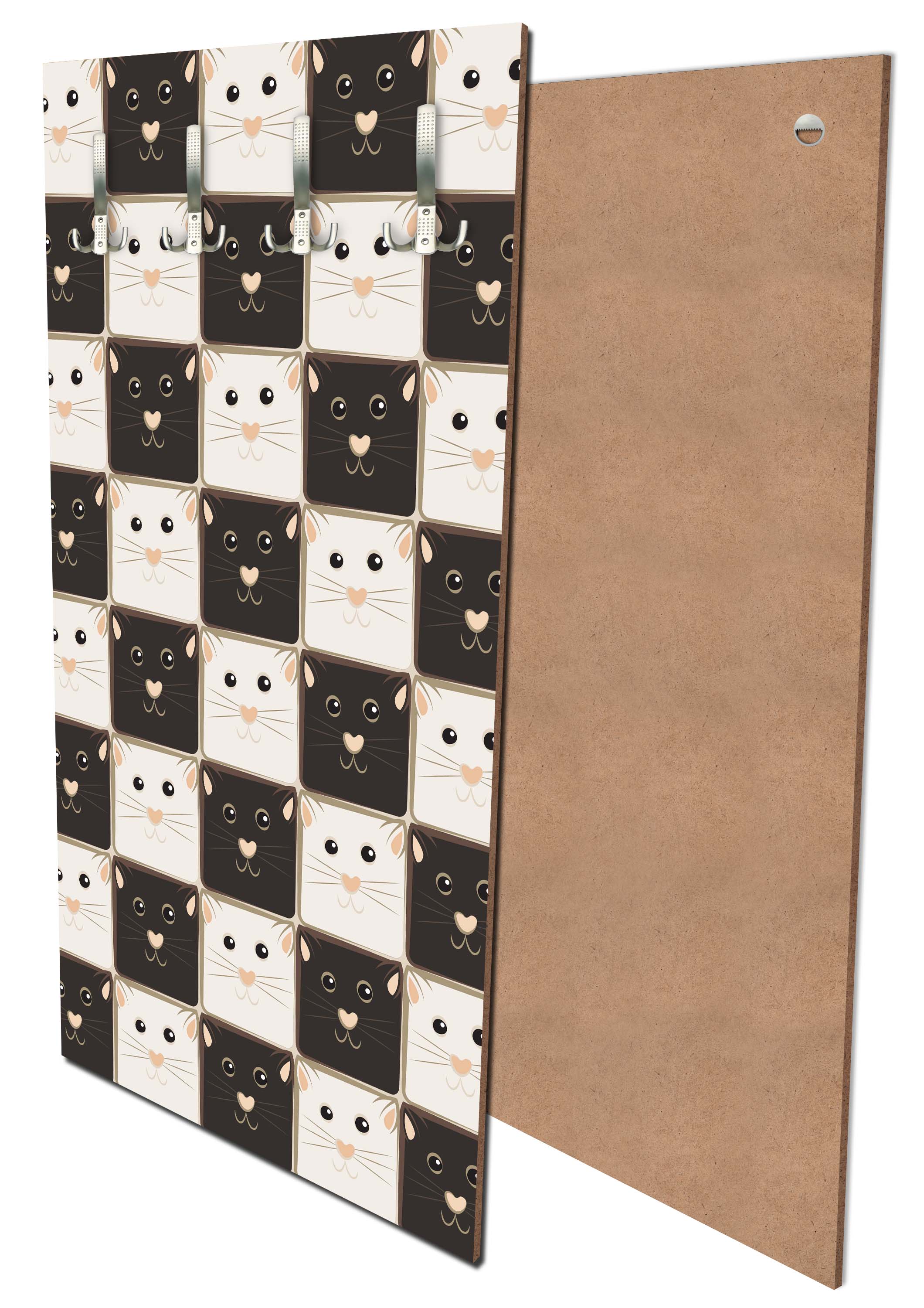 Garderobe Schachbrett aus schwarzen und weißen Katzen M0984 entdecken - Bild 1