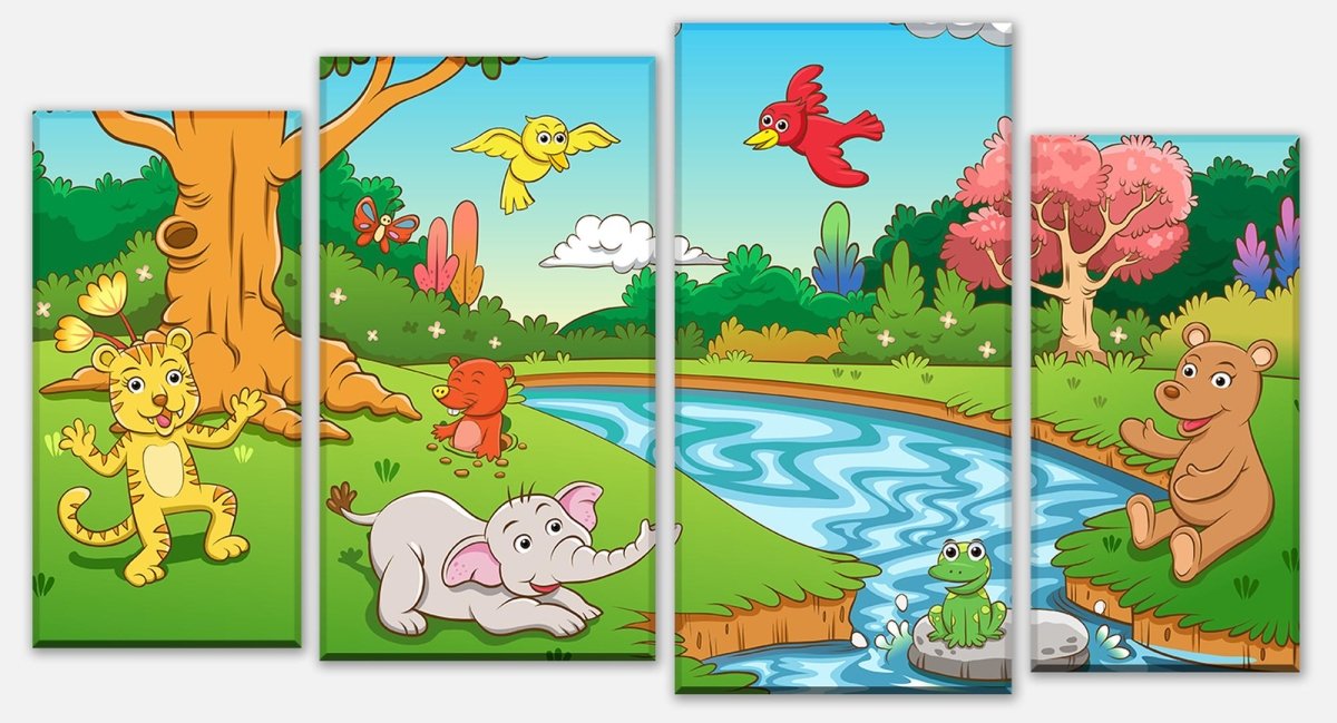 Canvas print Panel Animals in the Jungle M0986