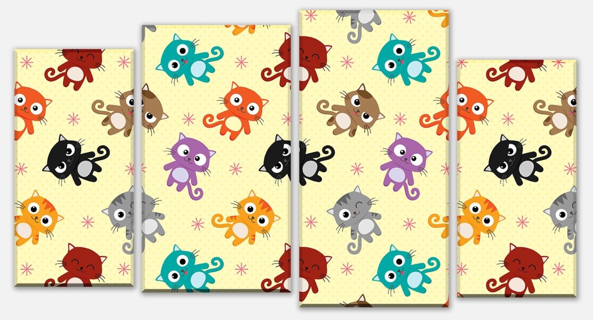 Canvas Print Divider cute kittens M0992