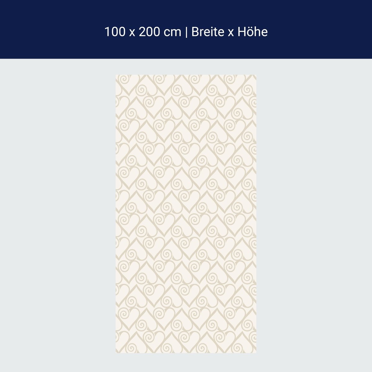 Duschwand Herzmuster auf beige Hintergrund M0994