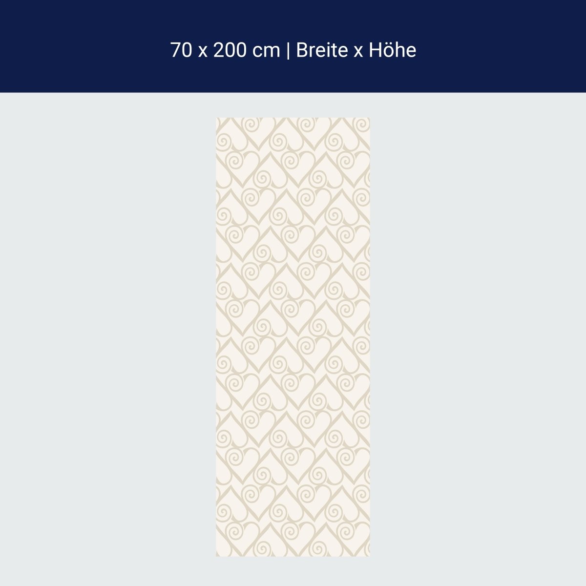 Duschwand Herzmuster auf beige Hintergrund M0994