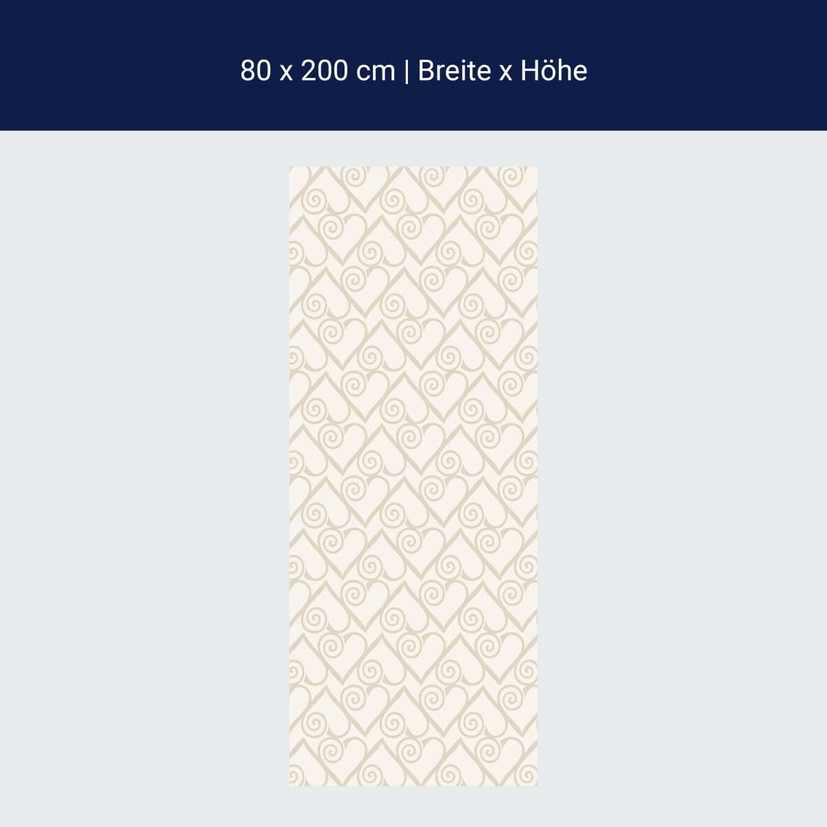 Duschwand Herzmuster auf beige Hintergrund M0994
