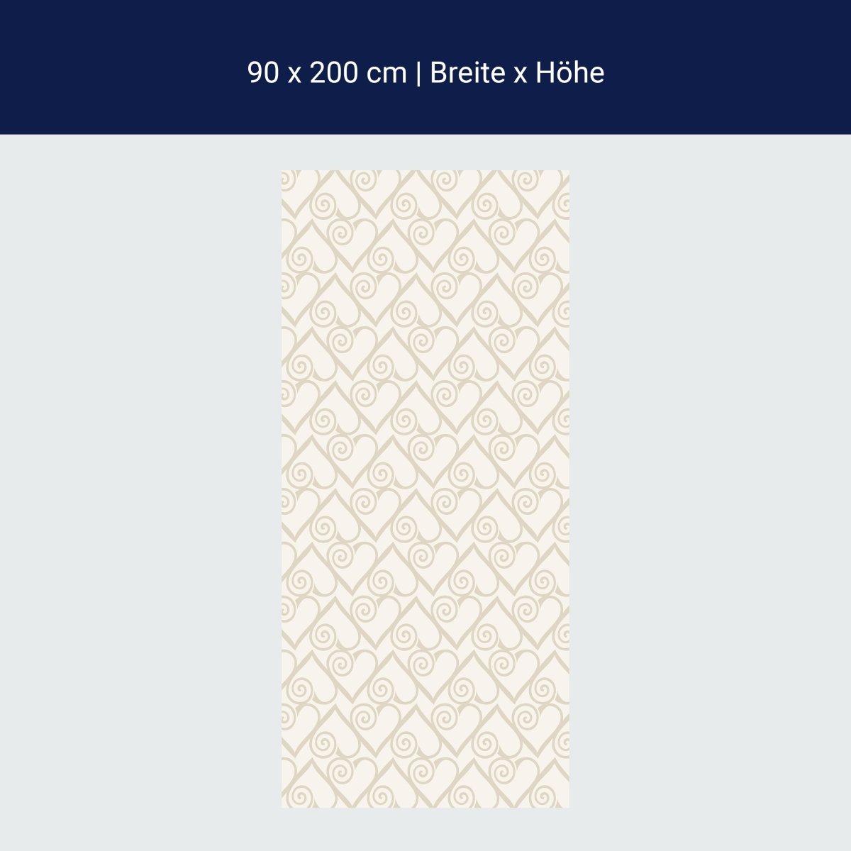 Duschwand Herzmuster auf beige Hintergrund M0994