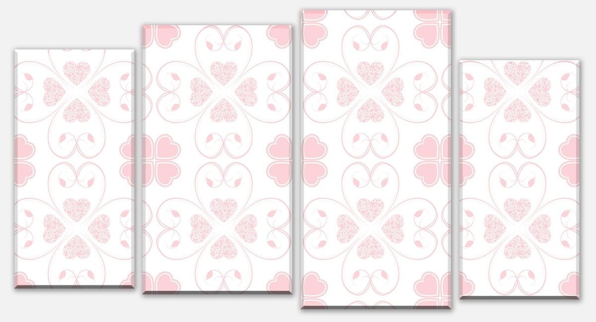 Canvas Print Divider Pink Heart Pattern M0995