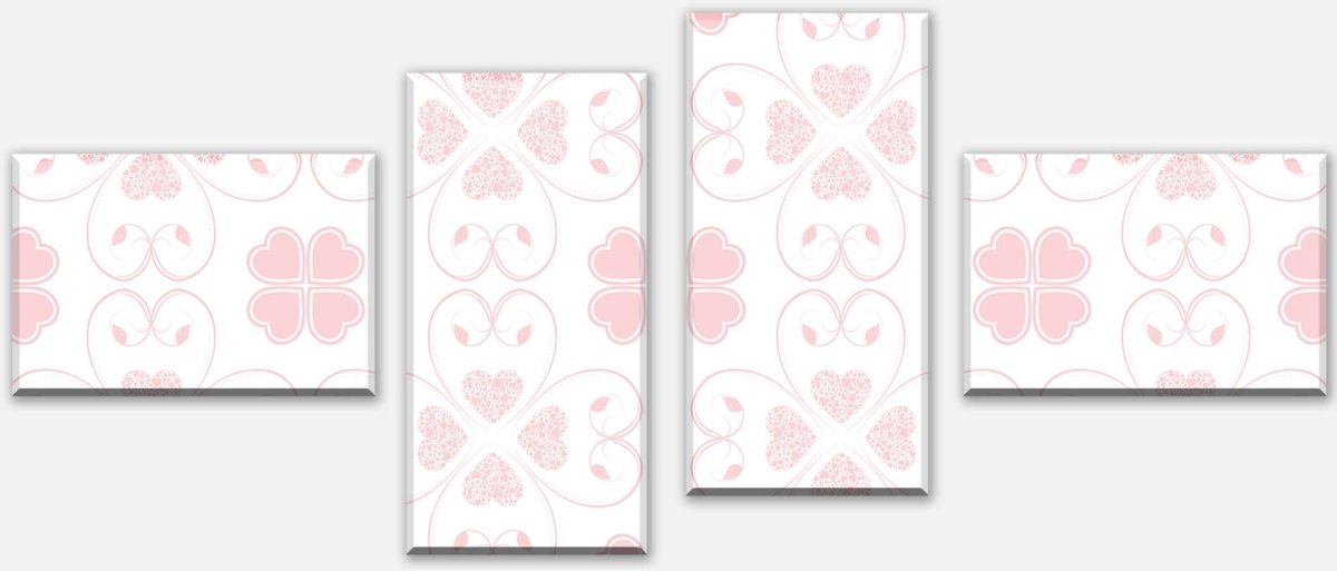 Leinwandbild Mehrteiler Rosa Herzmuster M0995