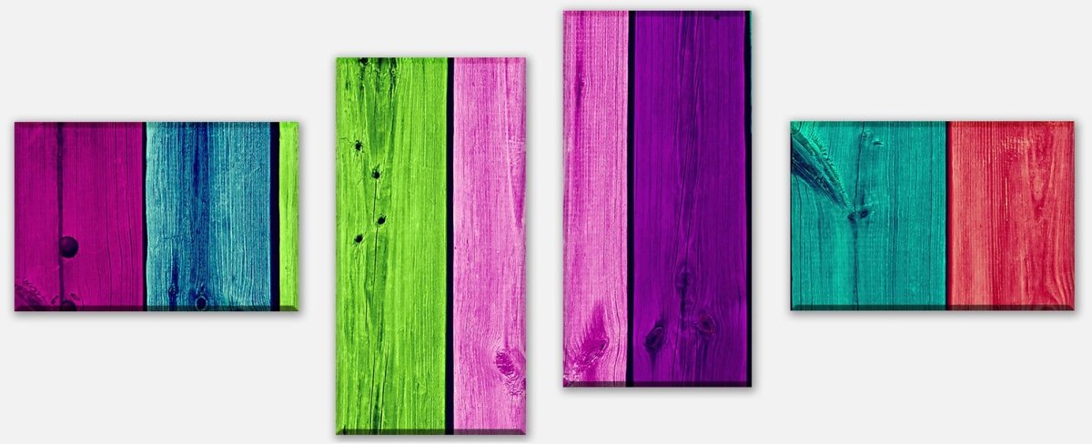 Stretched Canvas Print Multicolored Wooden Room M1000