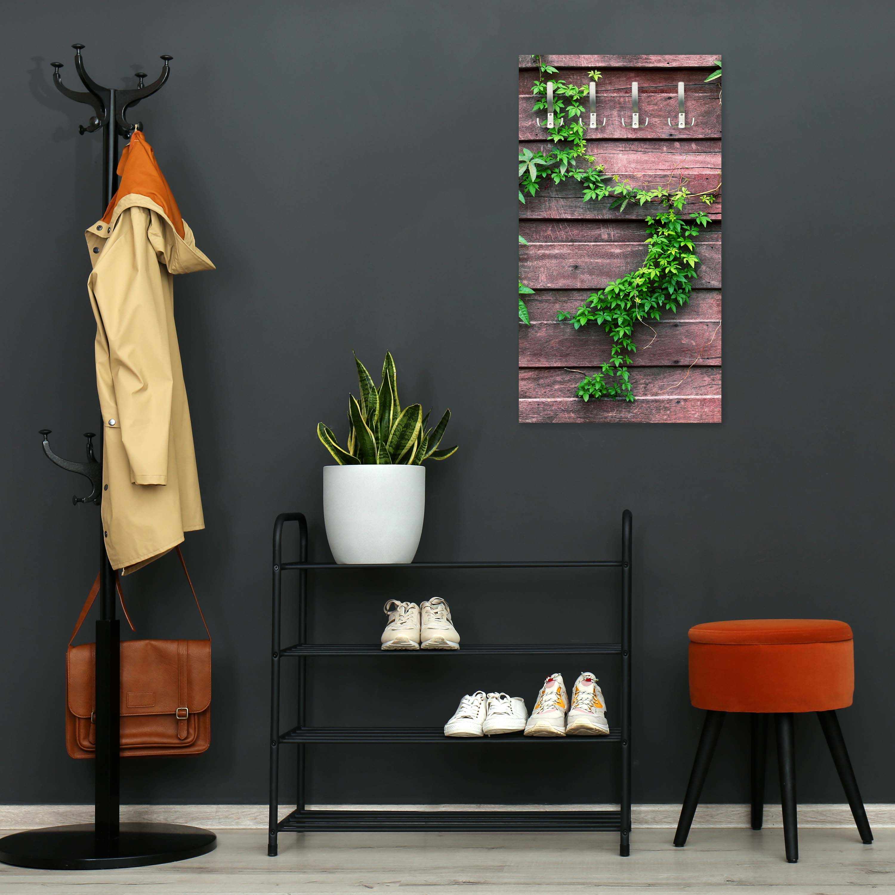 Garderobe Wand mit Kletterpflanze M1004 entdecken - Bild 3