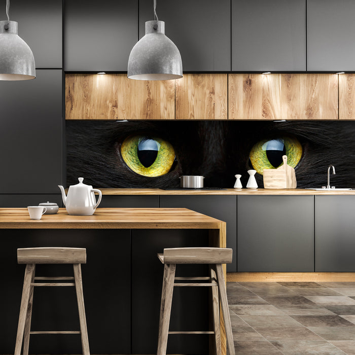 Küchenrückwand Nahaufnahme der schwarzen Katze M1013 entdecken - Bild 1