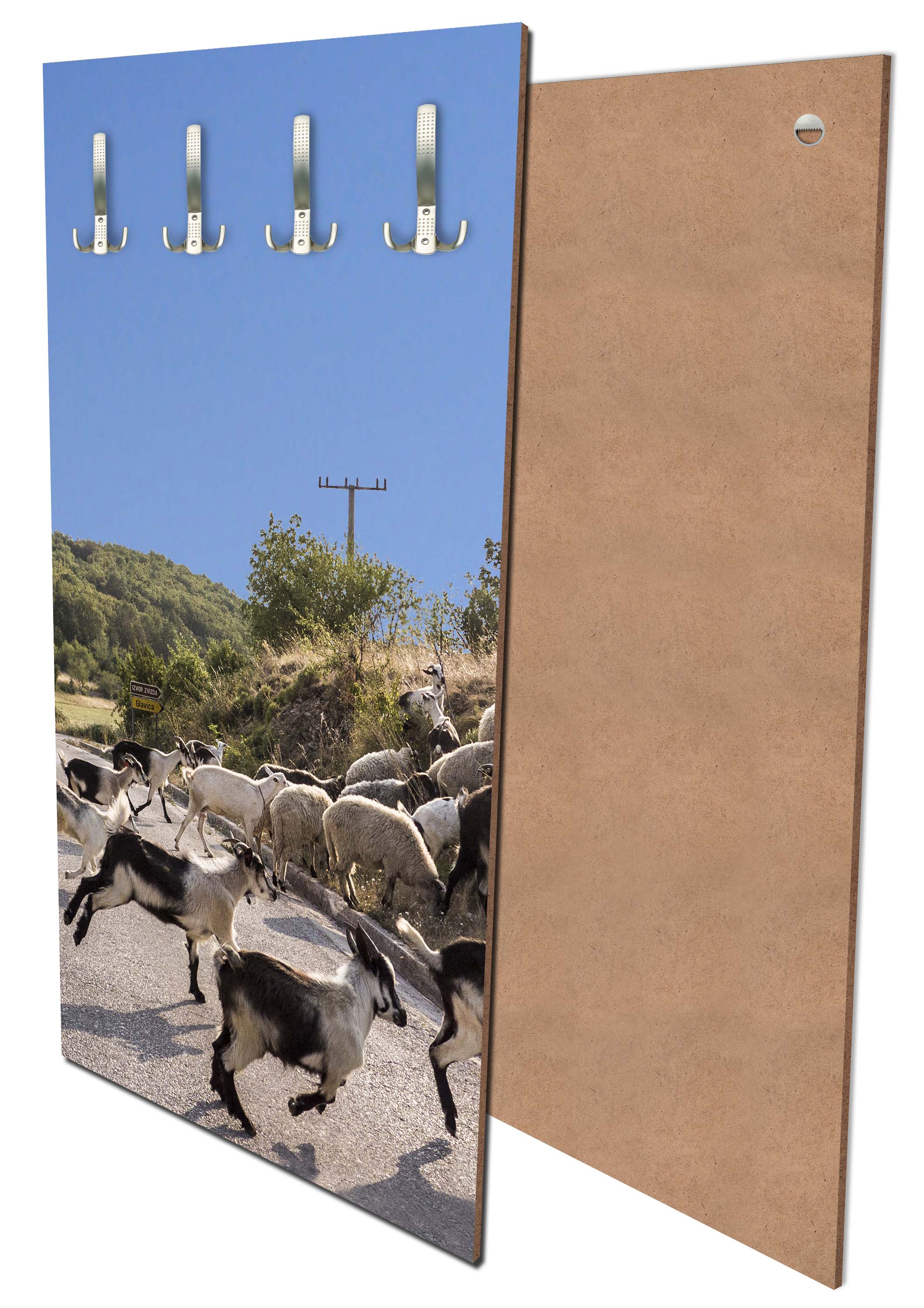 Garderobe Schafe und Ziegen überqueren die Straße M1014 entdecken - Bild 1