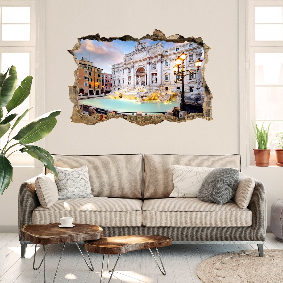 3D wall sticker Trevi Fountain, Rome - Wall Decal M1024