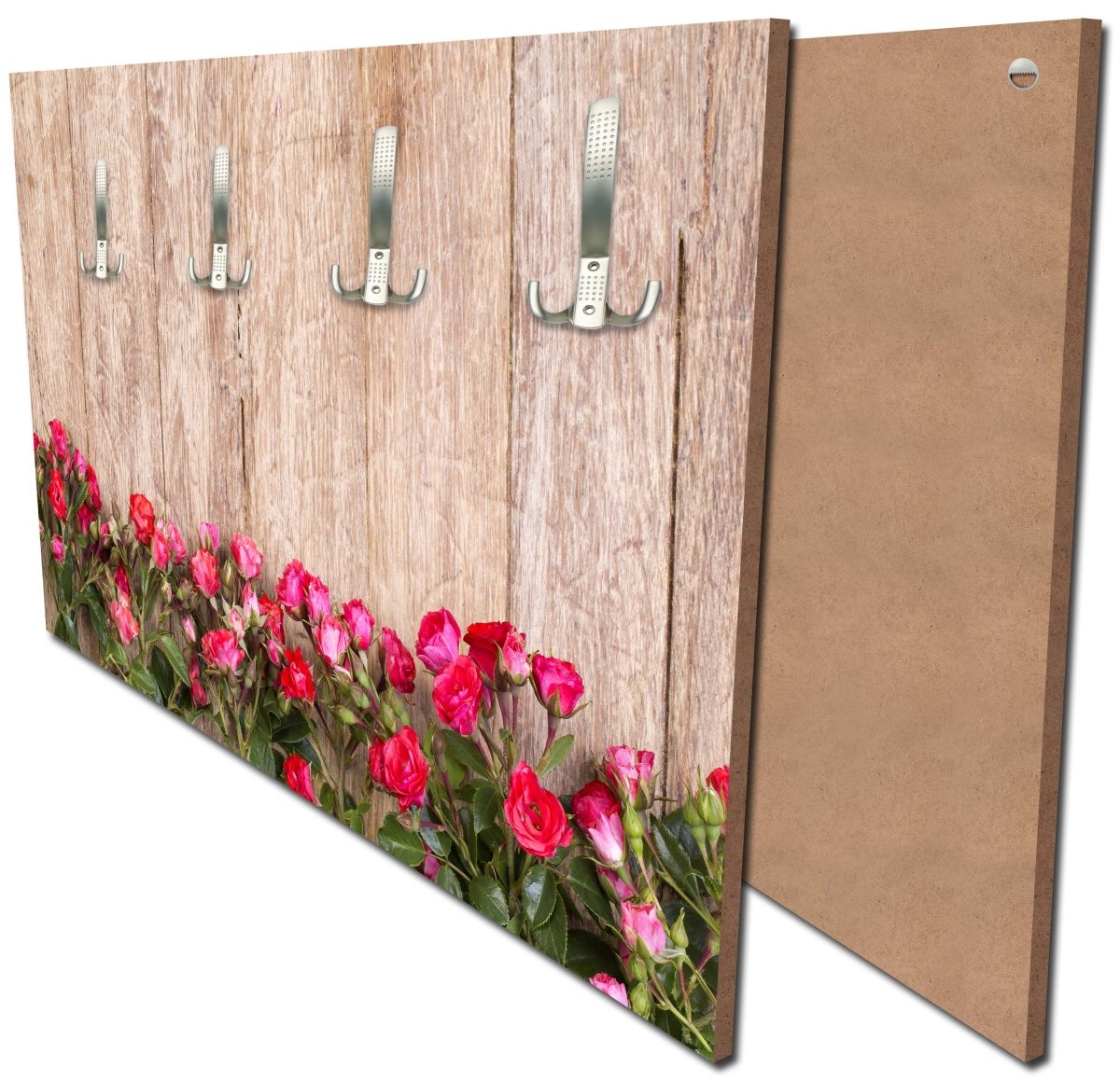 Wardrobe Red roses on wooden board M1025