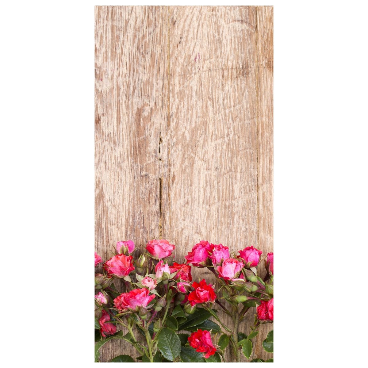 Türtapete Rote Rosen auf Holzbrett M1025 - Bild 2