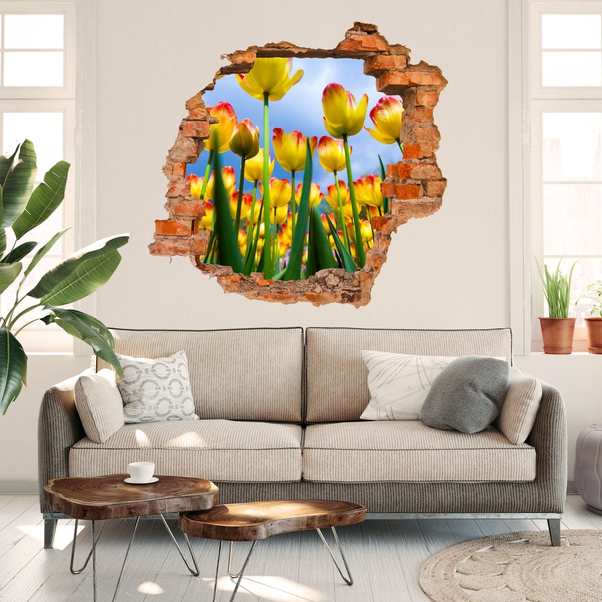 Sticker mural 3D tulipes - Wall Decal M1029