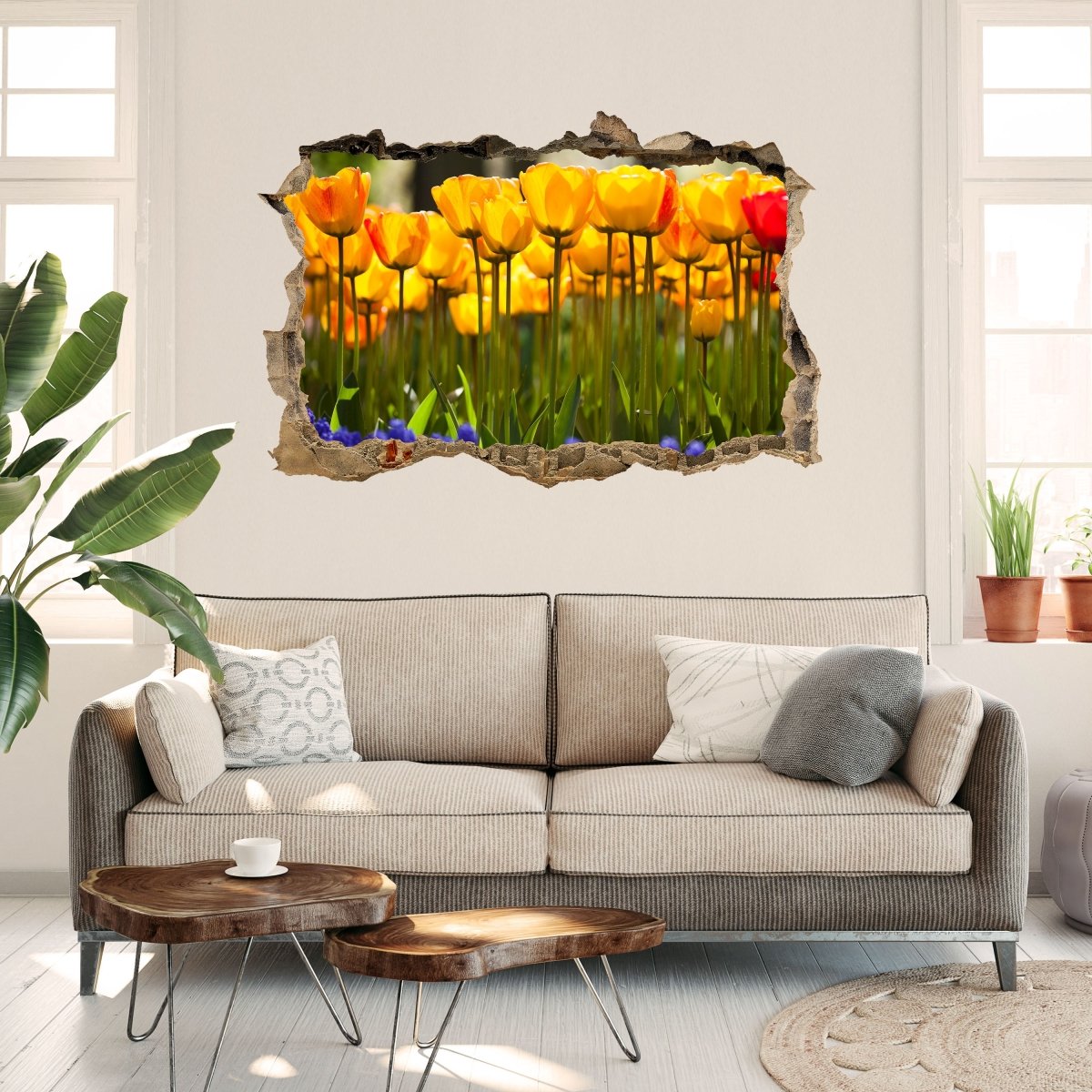 3D-Wandsticker Tulpen im Garten - Wandtattoo M1030