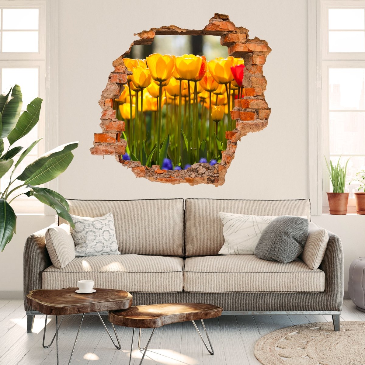 3D-Wandsticker Tulpen im Garten - Wandtattoo M1030
