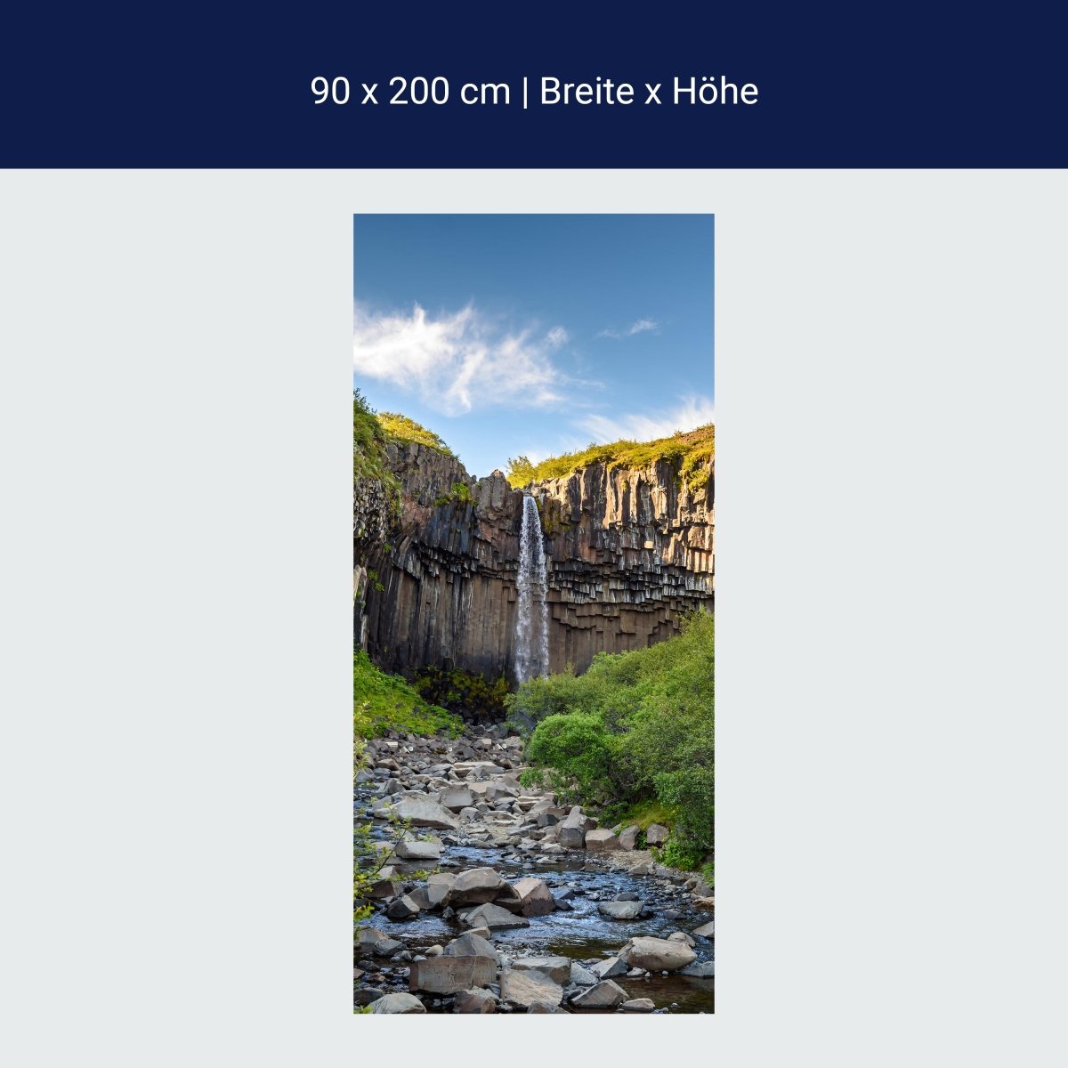 Duschwand Basaltsäulenwasserfall Island M1041